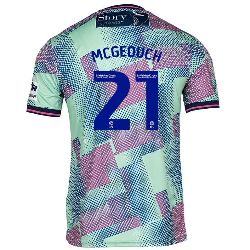 Kids Football Dylan Mcgeouch #21 Green Away Jersey 2024/25 T-Shirt