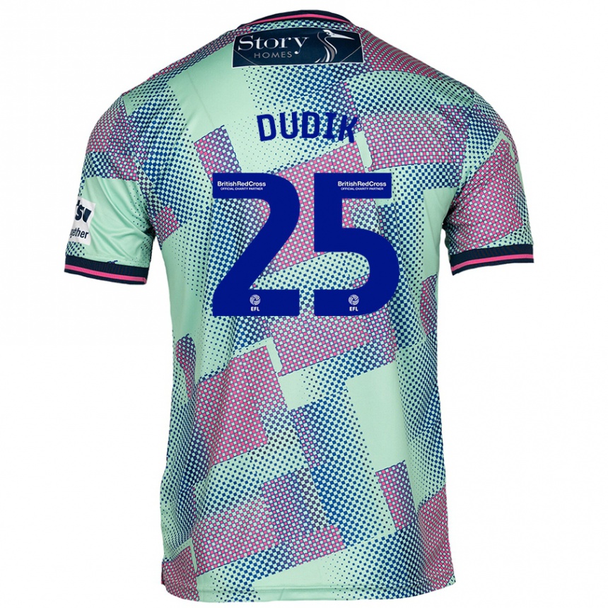 Kids Football Anton Dudik #25 Green Away Jersey 2024/25 T-Shirt