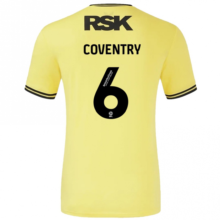 Kids Football Conor Coventry #6 Yellow Black Away Jersey 2024/25 T-Shirt