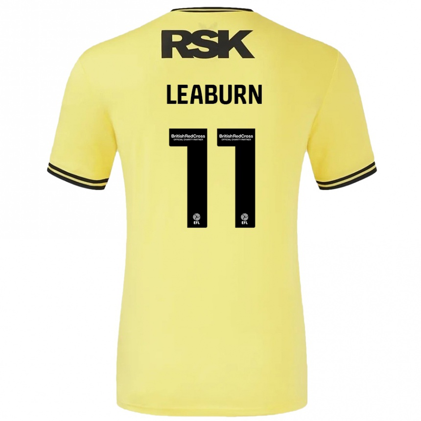 Kids Football Miles Leaburn #11 Yellow Black Away Jersey 2024/25 T-Shirt