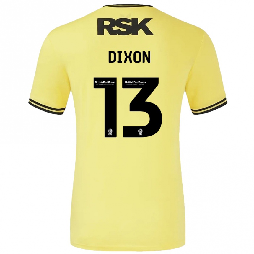 Kids Football Kaheim Dixon #13 Yellow Black Away Jersey 2024/25 T-Shirt