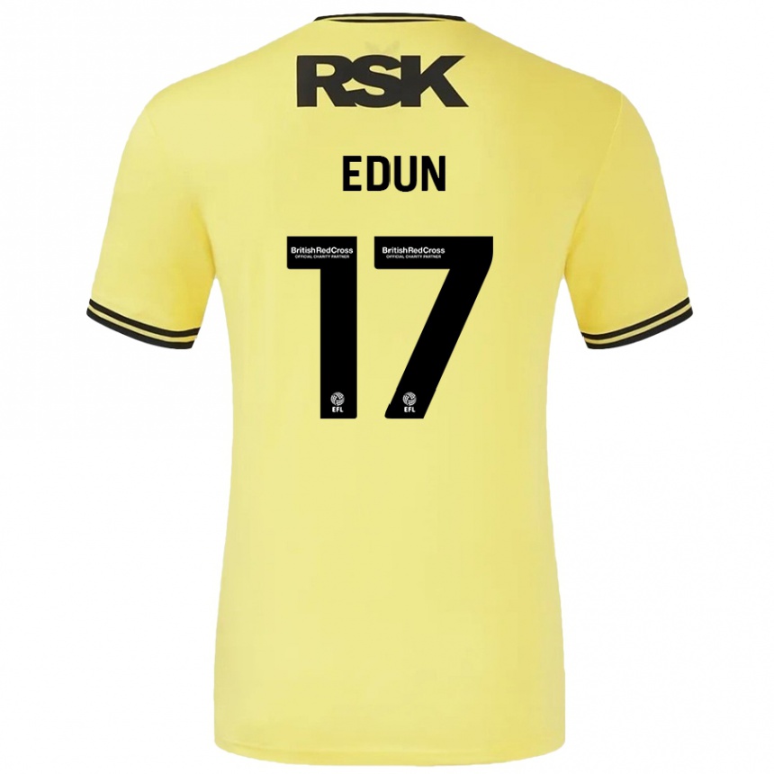 Kids Football Tayo Edun #17 Yellow Black Away Jersey 2024/25 T-Shirt