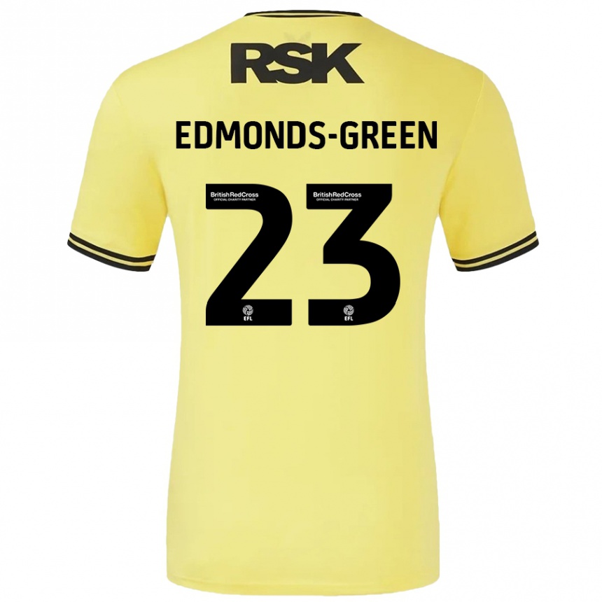 Kids Football Rarmani Edmonds-Green #23 Yellow Black Away Jersey 2024/25 T-Shirt