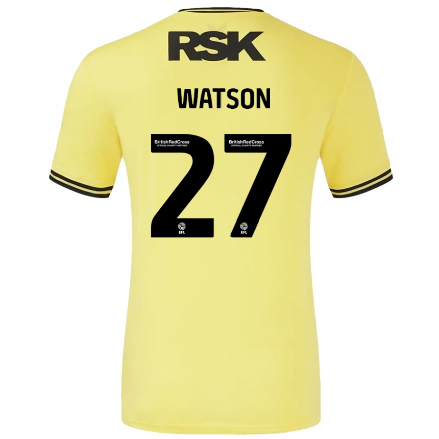 Kids Football Tennai Watson #27 Yellow Black Away Jersey 2024/25 T-Shirt