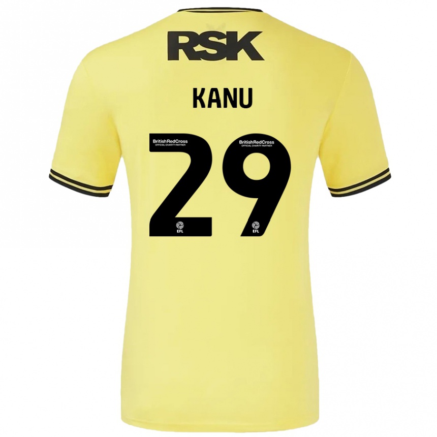 Kids Football Daniel Kanu #29 Yellow Black Away Jersey 2024/25 T-Shirt