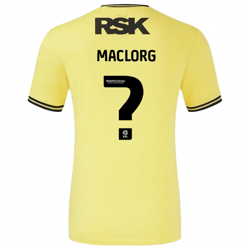 Kids Football Lennon Maclorg #0 Yellow Black Away Jersey 2024/25 T-Shirt