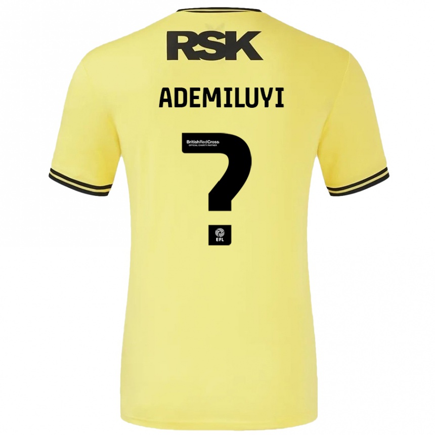 Kids Football Princess Ademiluyi #0 Yellow Black Away Jersey 2024/25 T-Shirt