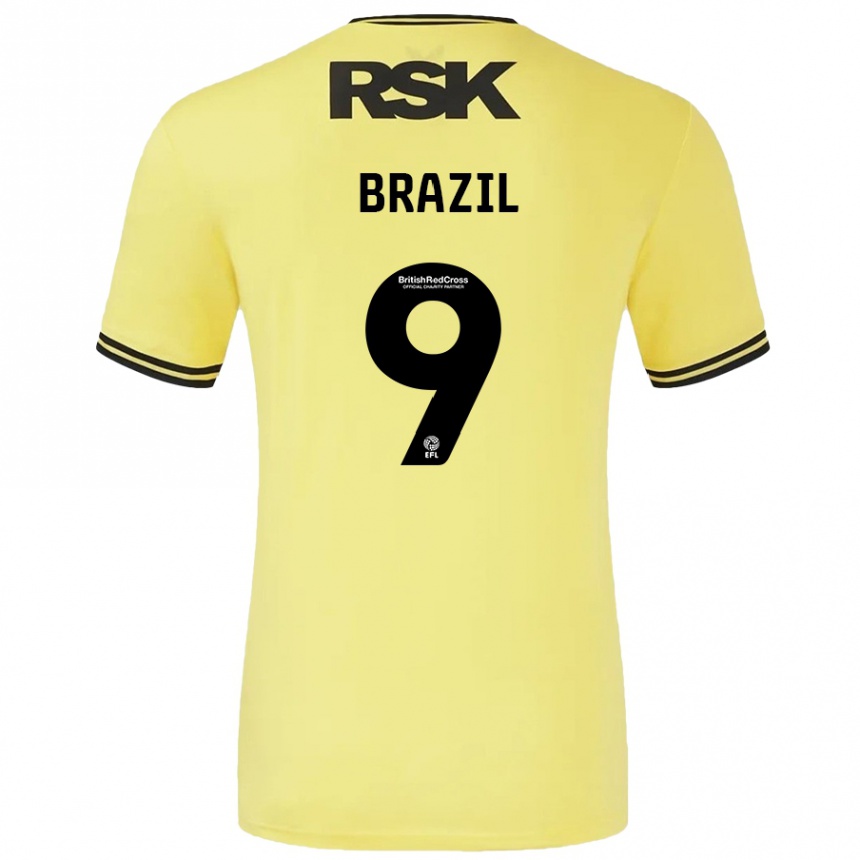 Kids Football Ellie Brazil #9 Yellow Black Away Jersey 2024/25 T-Shirt