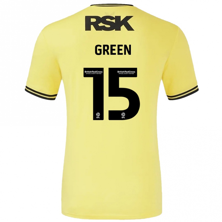 Kids Football Kayleigh Green #15 Yellow Black Away Jersey 2024/25 T-Shirt