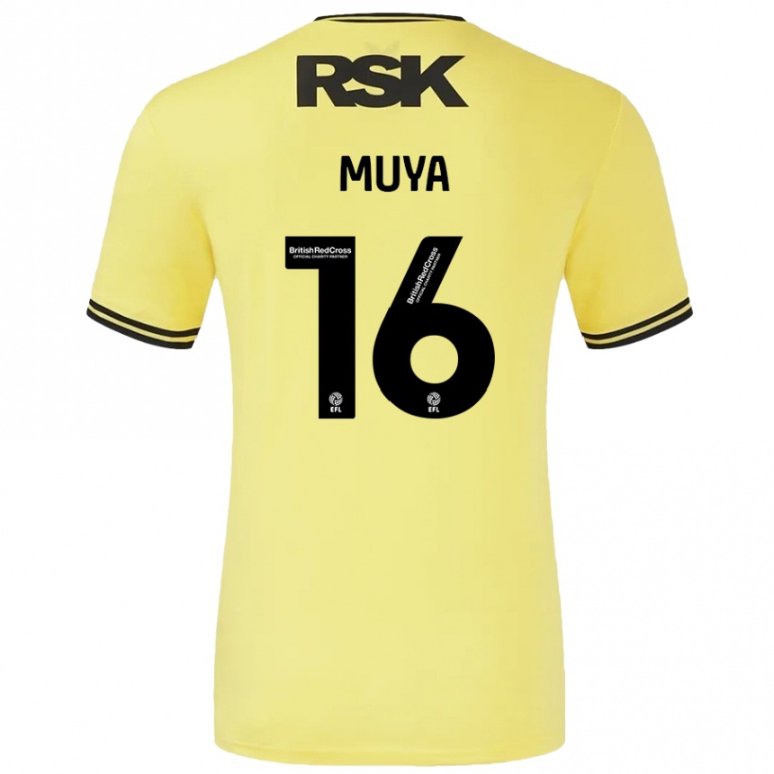 Kids Football Karin Muya #16 Yellow Black Away Jersey 2024/25 T-Shirt