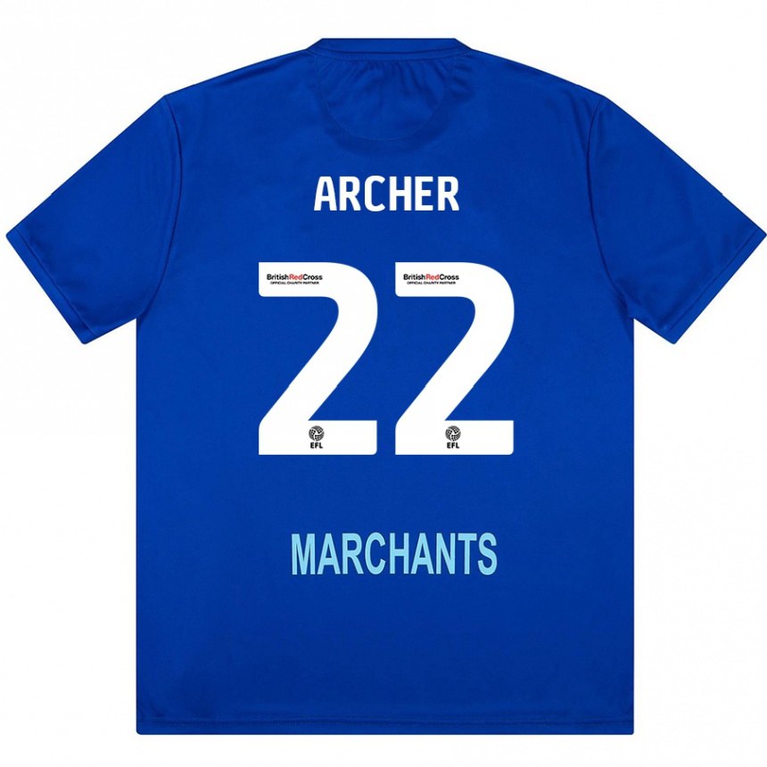 Kids Football Ethon Archer #22 Green Away Jersey 2024/25 T-Shirt