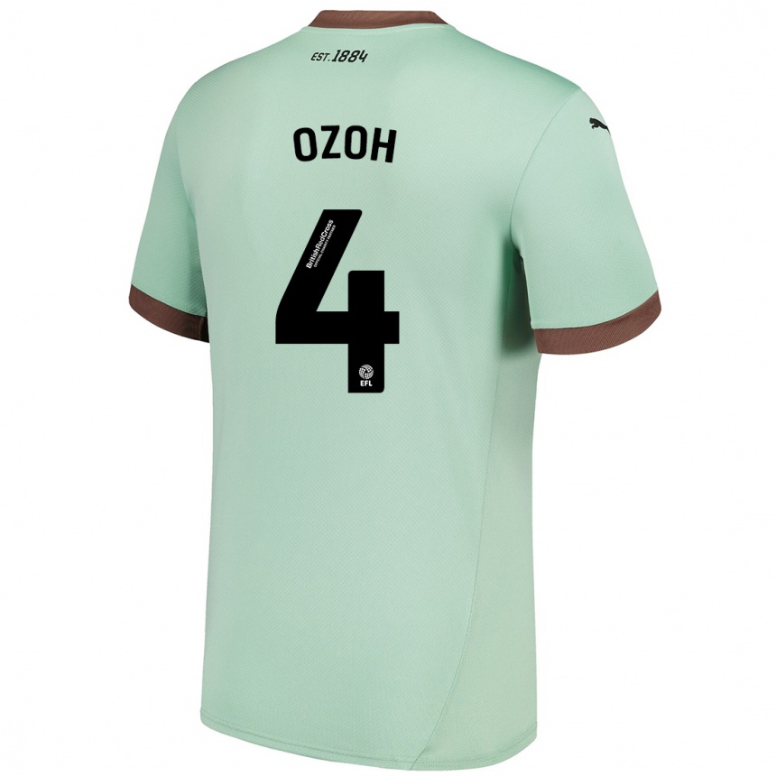 Kids Football David Ozoh #4 Pale Green Away Jersey 2024/25 T-Shirt