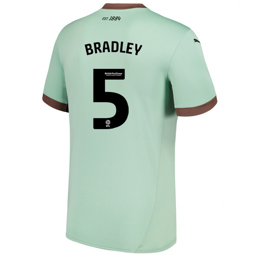 Kids Football Sonny Bradley #5 Pale Green Away Jersey 2024/25 T-Shirt