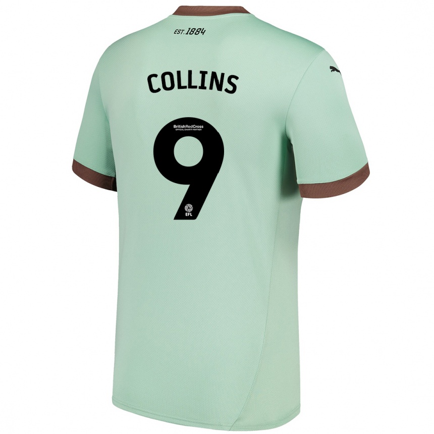 Kids Football James Collins #9 Pale Green Away Jersey 2024/25 T-Shirt