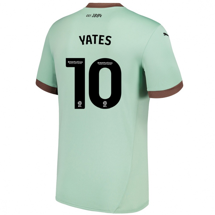 Kids Football Jerry Yates #10 Pale Green Away Jersey 2024/25 T-Shirt