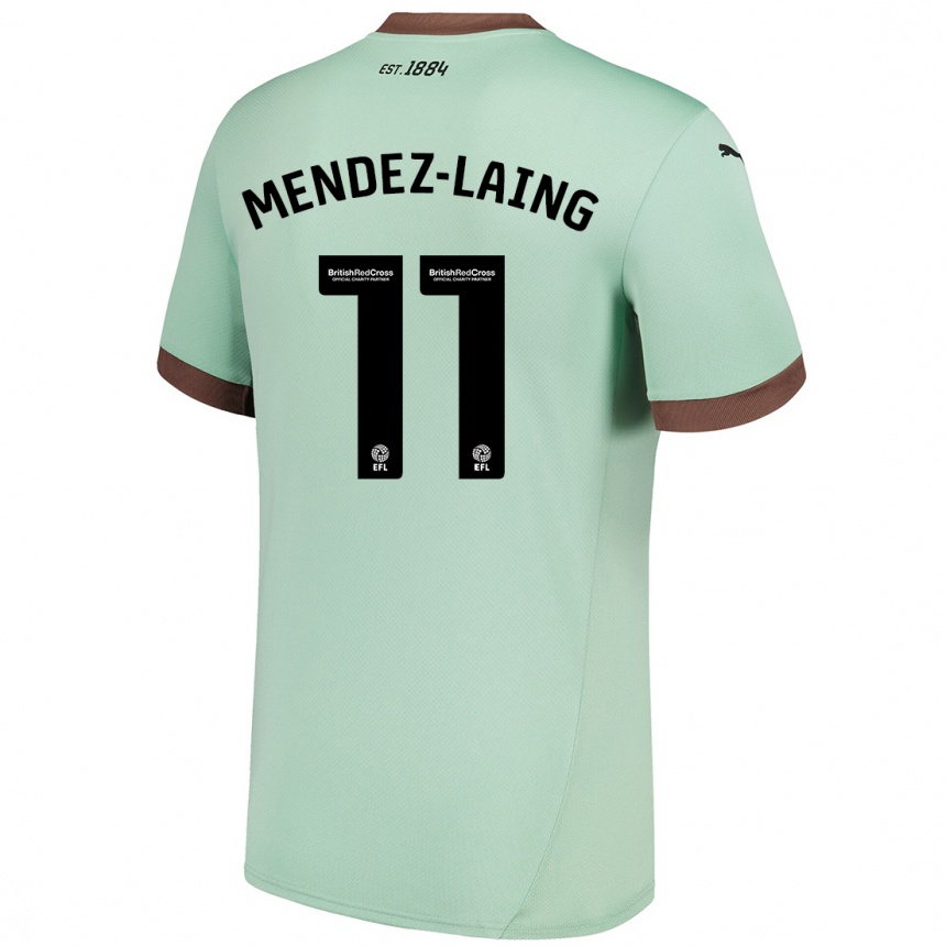 Kids Football Nathaniel Méndez-Laing #11 Pale Green Away Jersey 2024/25 T-Shirt