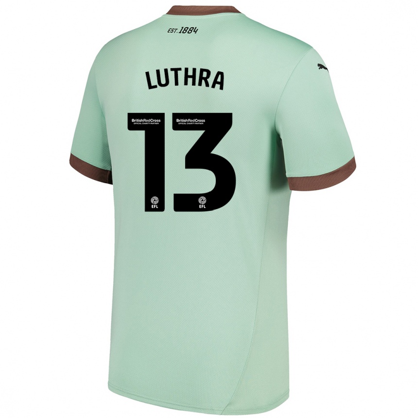 Kids Football Rohan Luthra #13 Pale Green Away Jersey 2024/25 T-Shirt