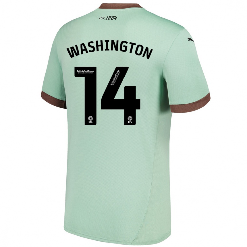 Kids Football Conor Washington #14 Pale Green Away Jersey 2024/25 T-Shirt