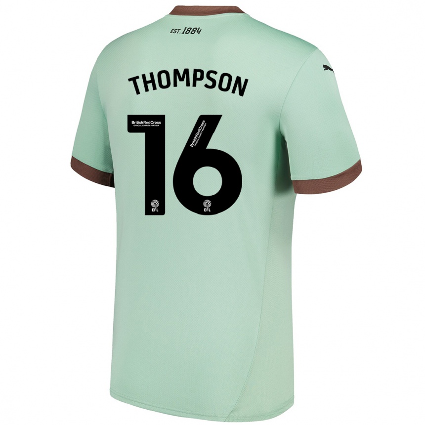 Kids Football Liam Thompson #16 Pale Green Away Jersey 2024/25 T-Shirt