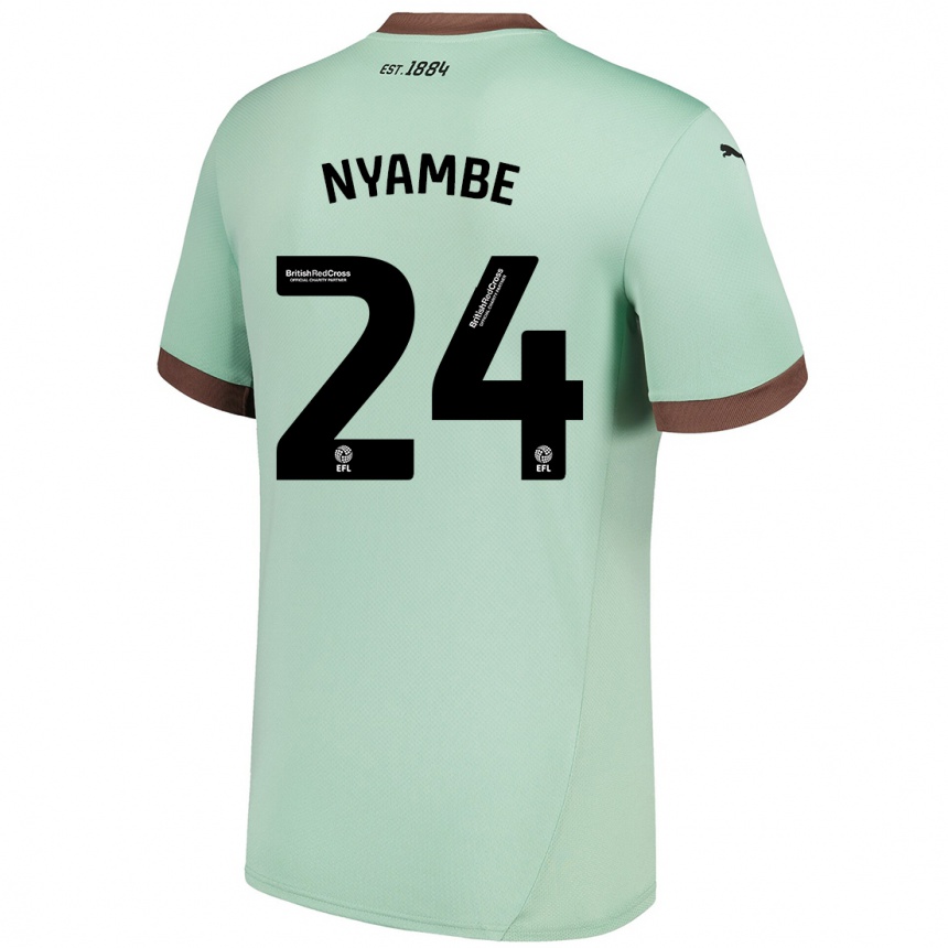 Kids Football Ryan Nyambe #24 Pale Green Away Jersey 2024/25 T-Shirt