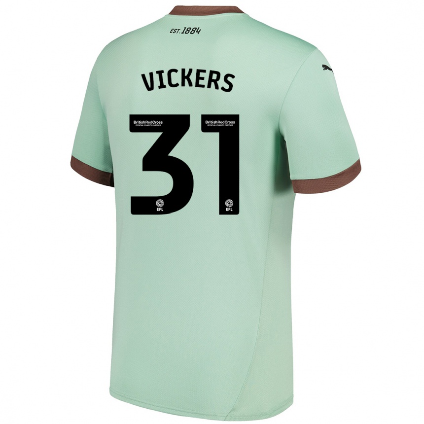 Kids Football Josh Vickers #31 Pale Green Away Jersey 2024/25 T-Shirt