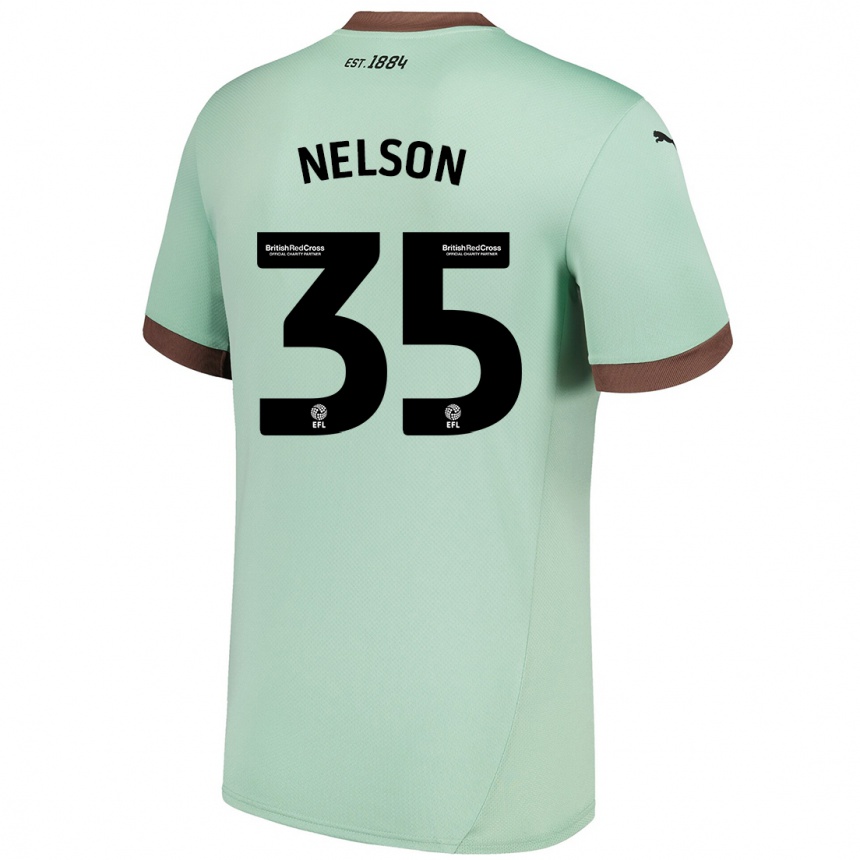 Kids Football Curtis Nelson #35 Pale Green Away Jersey 2024/25 T-Shirt