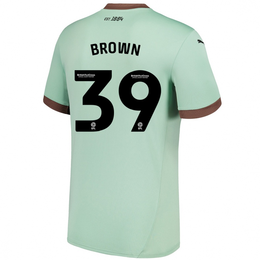 Kids Football Dajaune Brown #39 Pale Green Away Jersey 2024/25 T-Shirt