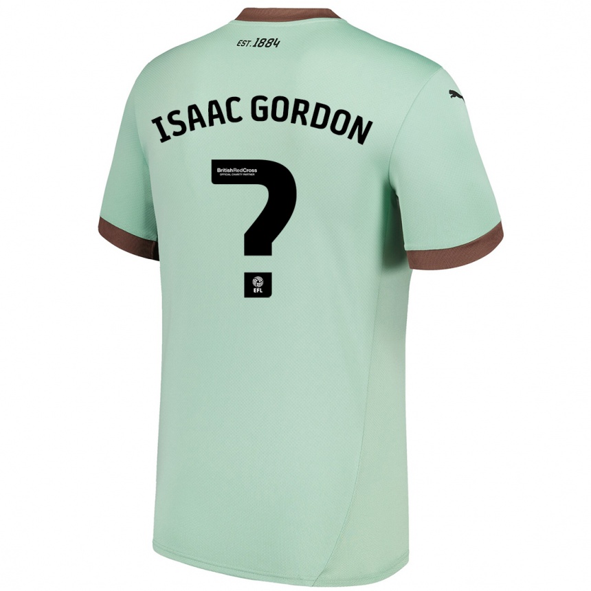 Kids Football Isaac Gordon #0 Pale Green Away Jersey 2024/25 T-Shirt