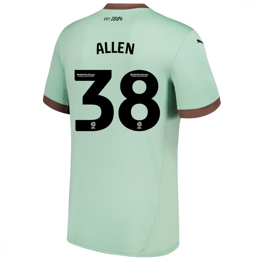 Kids Football Cruz Allen #38 Pale Green Away Jersey 2024/25 T-Shirt