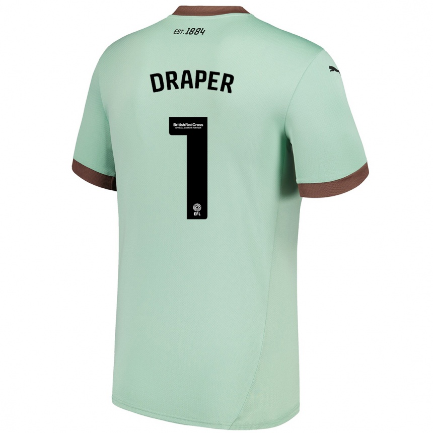 Kids Football Anna Draper #1 Pale Green Away Jersey 2024/25 T-Shirt