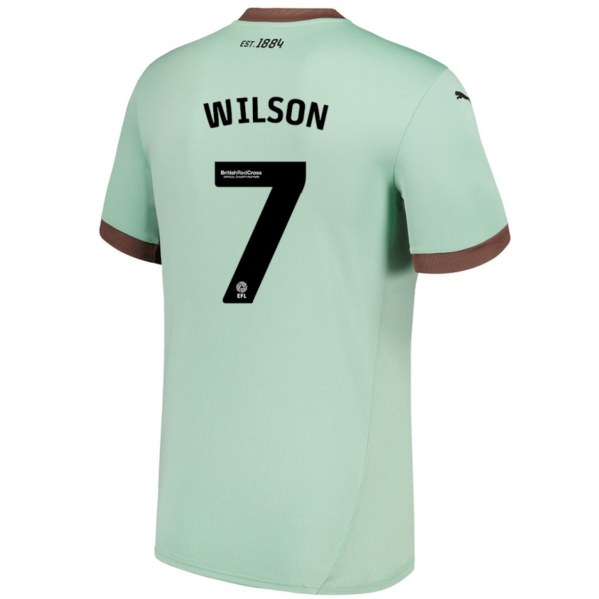 Kids Football Emelia Wilson #7 Pale Green Away Jersey 2024/25 T-Shirt