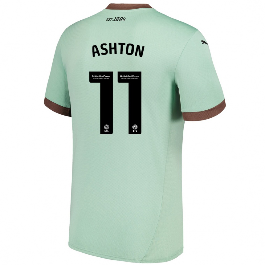 Kids Football Eleanor Ashton #11 Pale Green Away Jersey 2024/25 T-Shirt