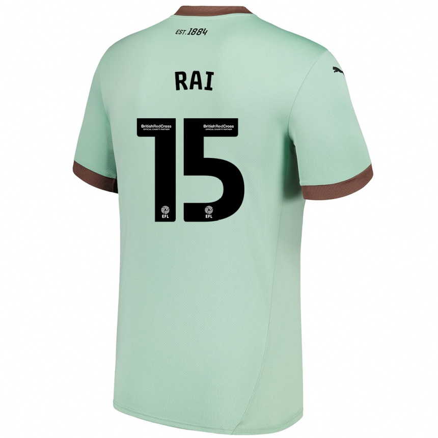 Kids Football Kira Rai #15 Pale Green Away Jersey 2024/25 T-Shirt