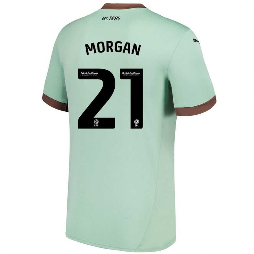 Kids Football Sarah Morgan #21 Pale Green Away Jersey 2024/25 T-Shirt