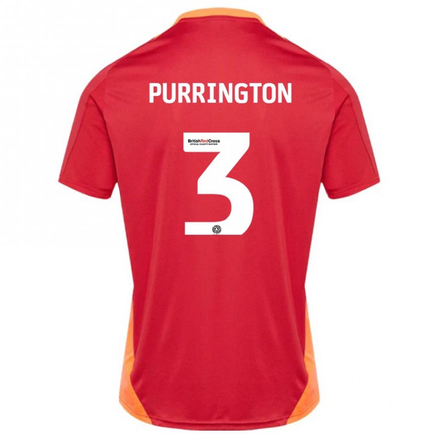 Kids Football Ben Purrington #3 Blue Off White Away Jersey 2024/25 T-Shirt