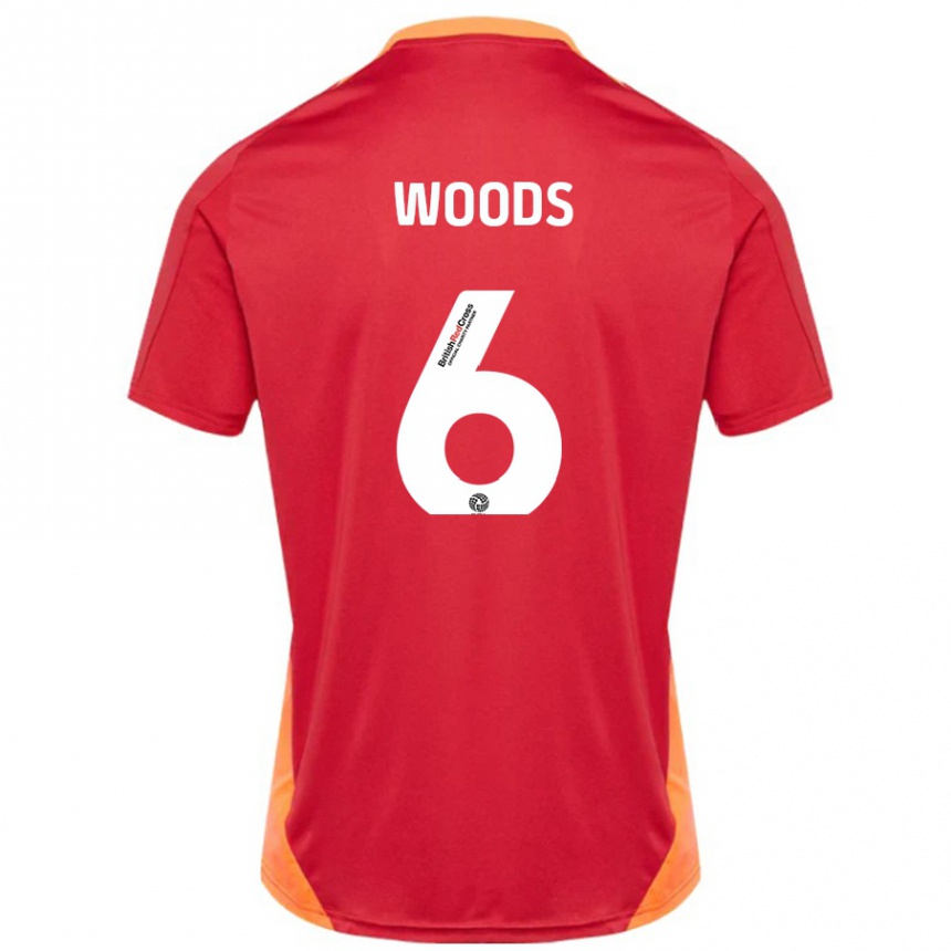 Kids Football Ryan Woods #6 Blue Off White Away Jersey 2024/25 T-Shirt