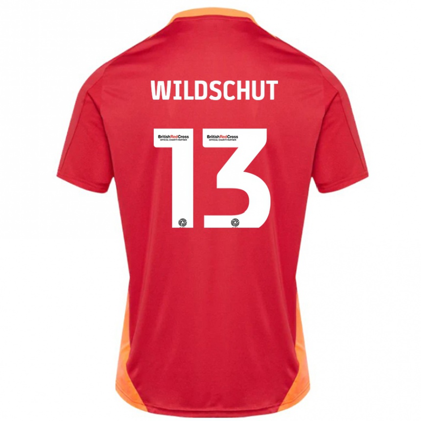 Kids Football Yanic Wildschut #13 Blue Off White Away Jersey 2024/25 T-Shirt