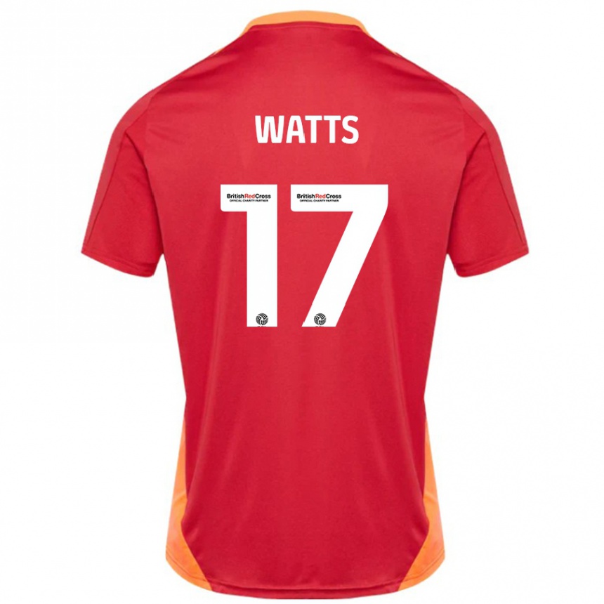 Kids Football Caleb Watts #17 Blue Off White Away Jersey 2024/25 T-Shirt