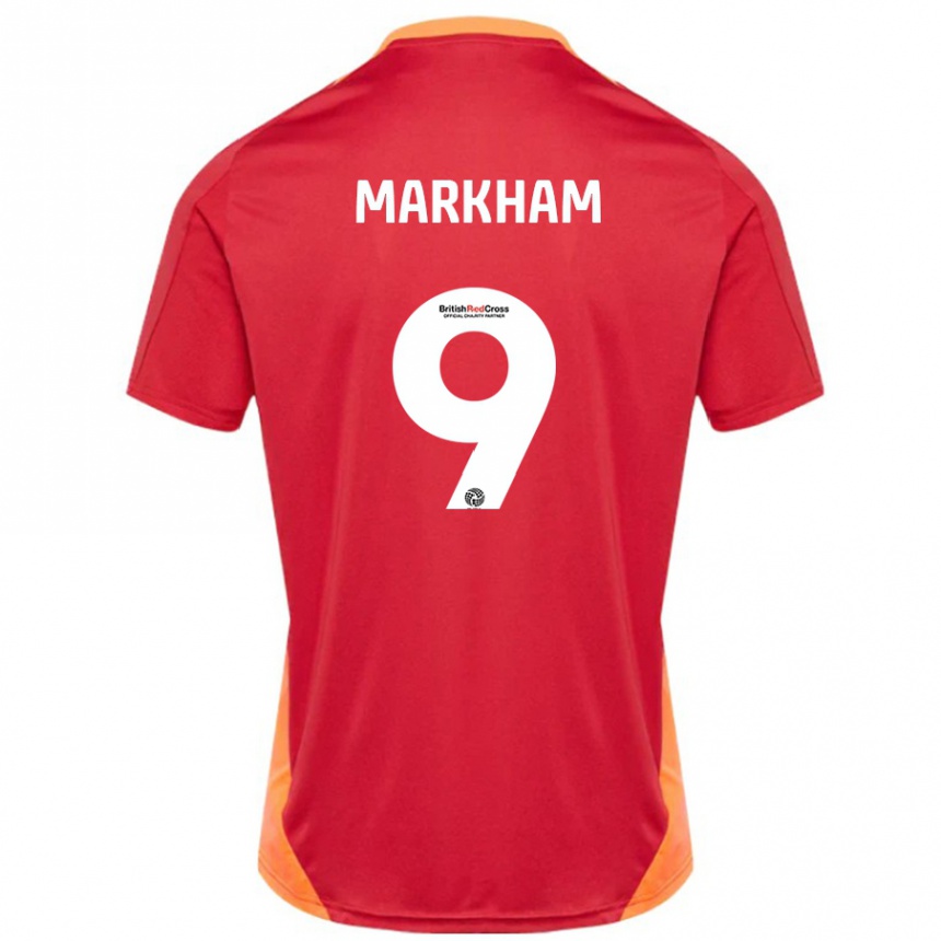 Kids Football Jenna Markham #9 Blue Off White Away Jersey 2024/25 T-Shirt