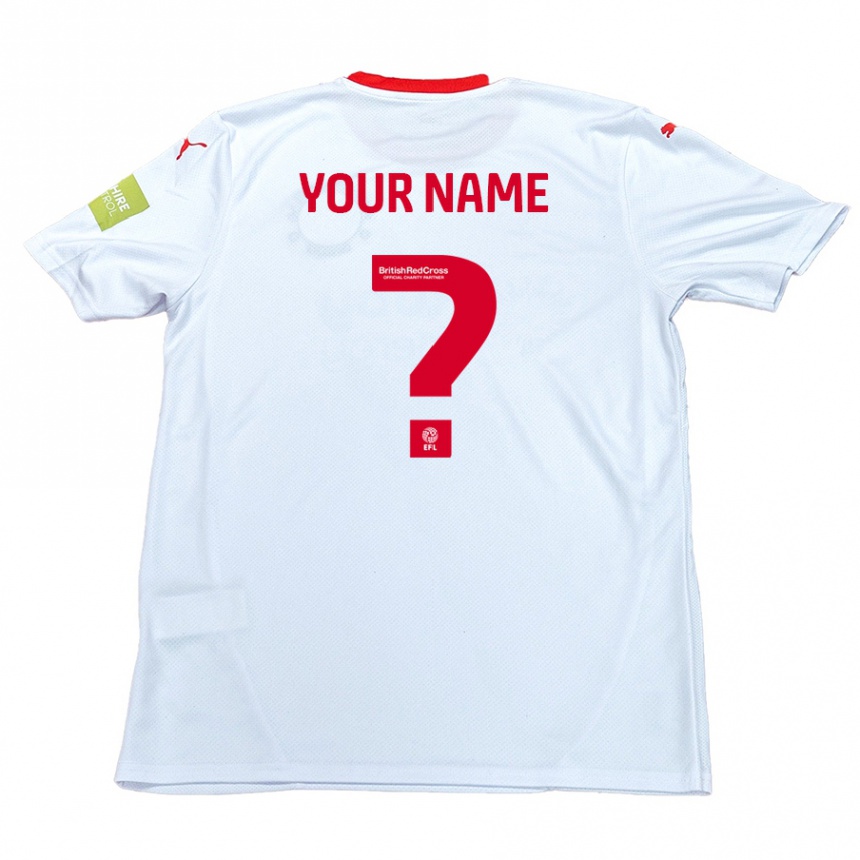 Kids Football Your Name #0 White Away Jersey 2024/25 T-Shirt