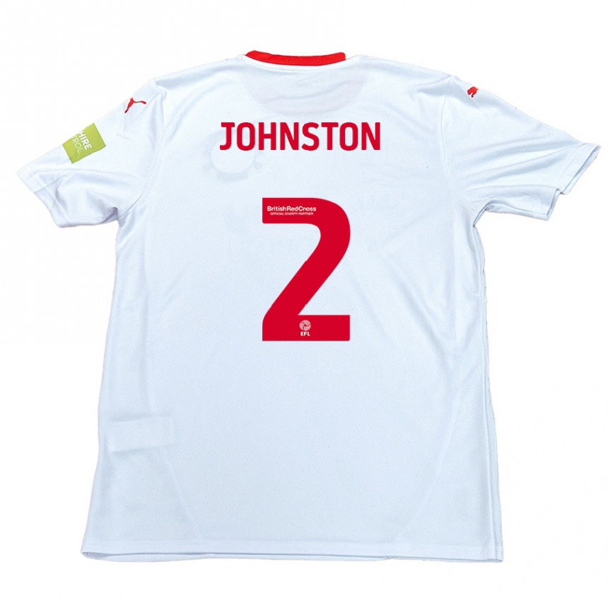 Kids Football Carl Johnston #2 White Away Jersey 2024/25 T-Shirt