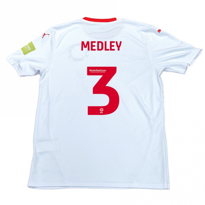 Kids Football Zech Medley #3 White Away Jersey 2024/25 T-Shirt