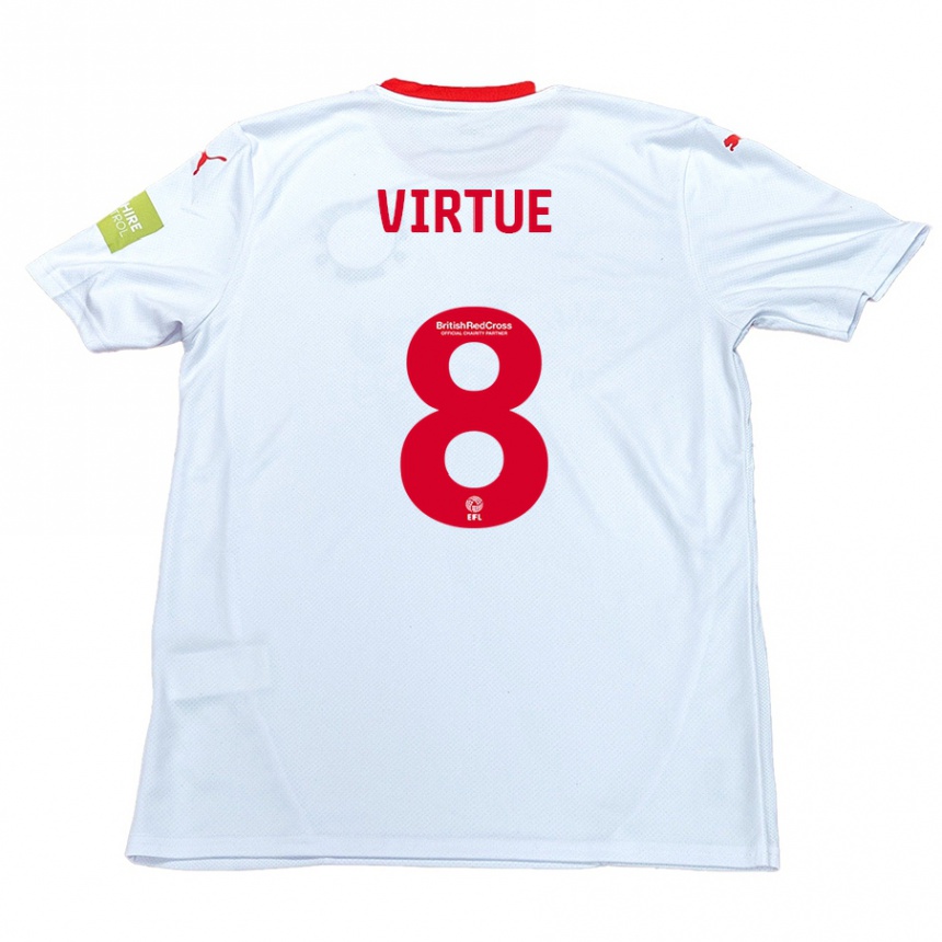 Kids Football Matty Virtue #8 White Away Jersey 2024/25 T-Shirt