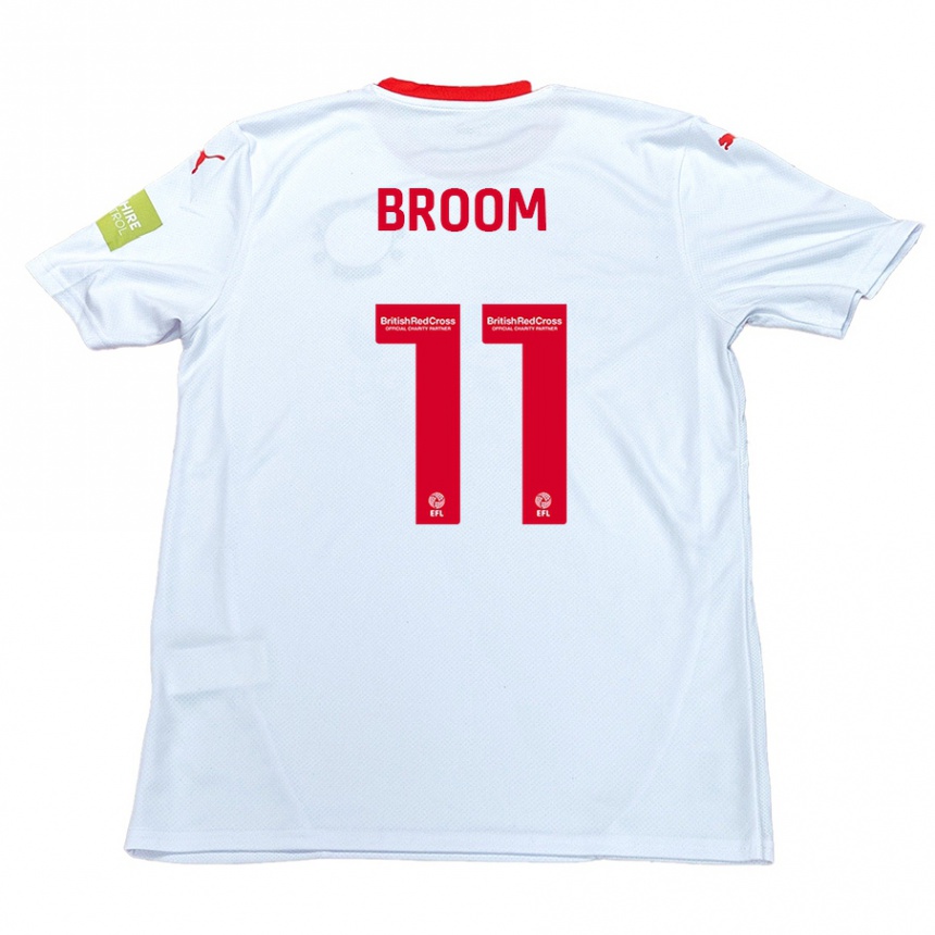 Kids Football Ryan Broom #11 White Away Jersey 2024/25 T-Shirt