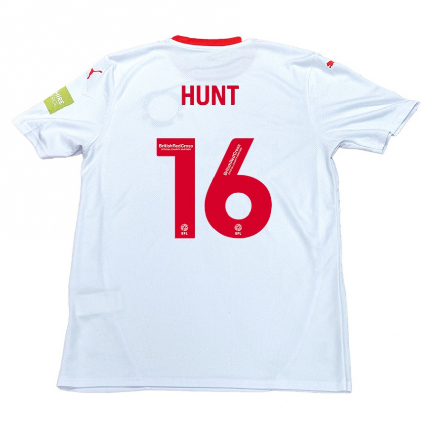 Kids Football Mackenzie Hunt #16 White Away Jersey 2024/25 T-Shirt