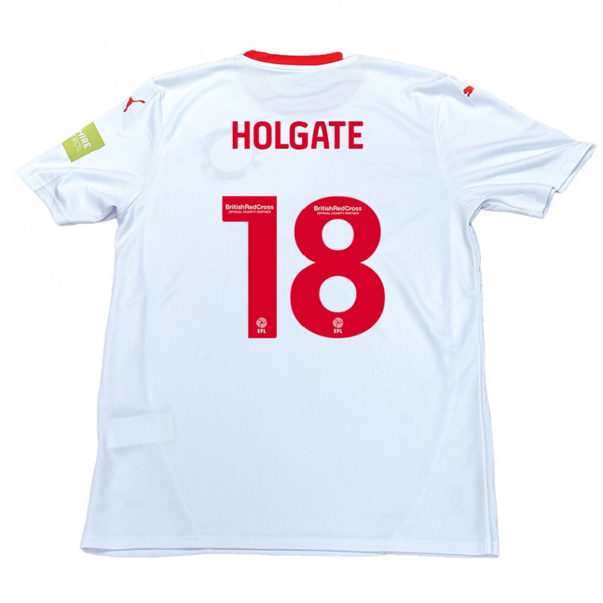 Kids Football Harrison Holgate #18 White Away Jersey 2024/25 T-Shirt