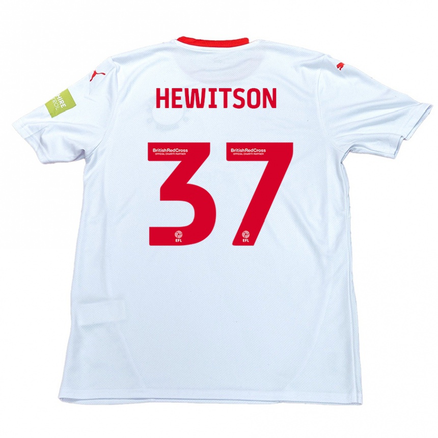 Kids Football Luke Hewitson #37 White Away Jersey 2024/25 T-Shirt