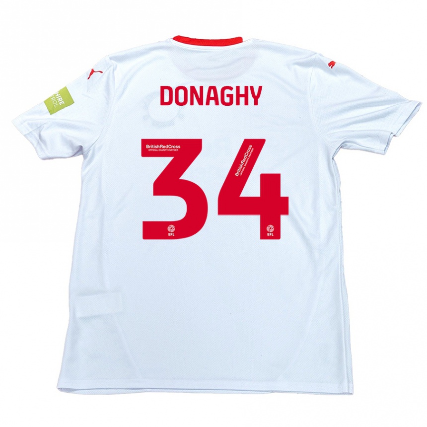 Kids Football Tom Donaghy #34 White Away Jersey 2024/25 T-Shirt