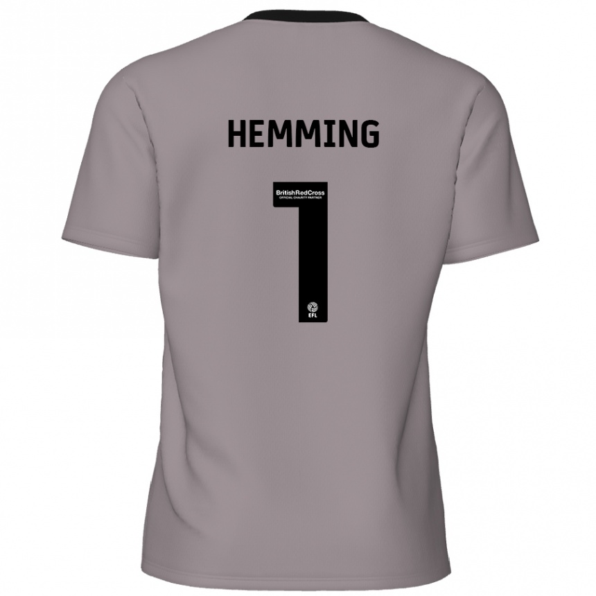 Kids Football Zach Hemming #1 Grey Away Jersey 2024/25 T-Shirt