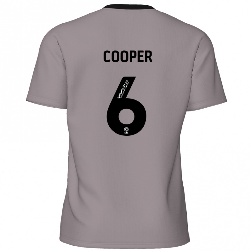 Kids Football Brandon Cooper #6 Grey Away Jersey 2024/25 T-Shirt